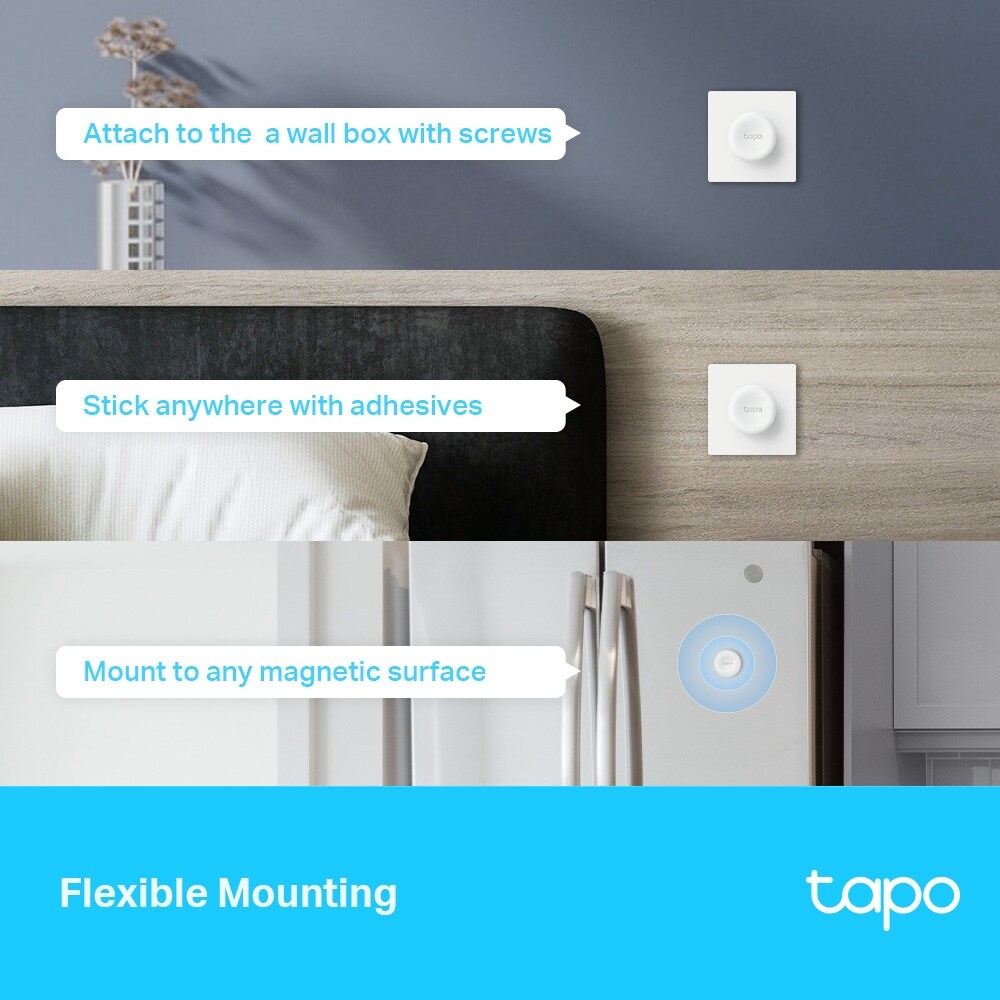 Intrerupator Smart Wireless TAPO S200D, reglare intensitate luminoasa, alb