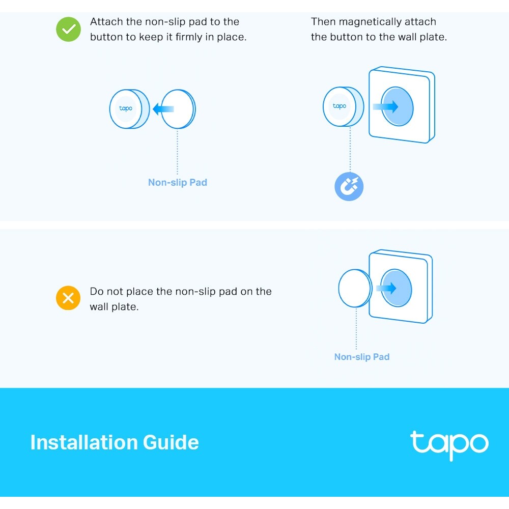 Intrerupator Smart Wireless TAPO S200D, reglare intensitate luminoasa, alb