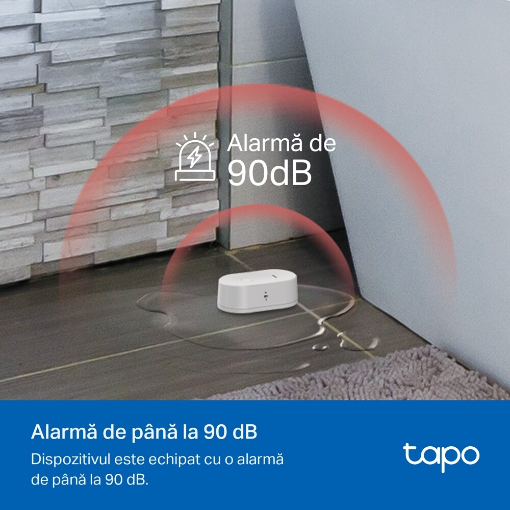 Senzor smart pentru detectarea scurgerilor de apa TP-LINK Tapo T300, IP67, alb
