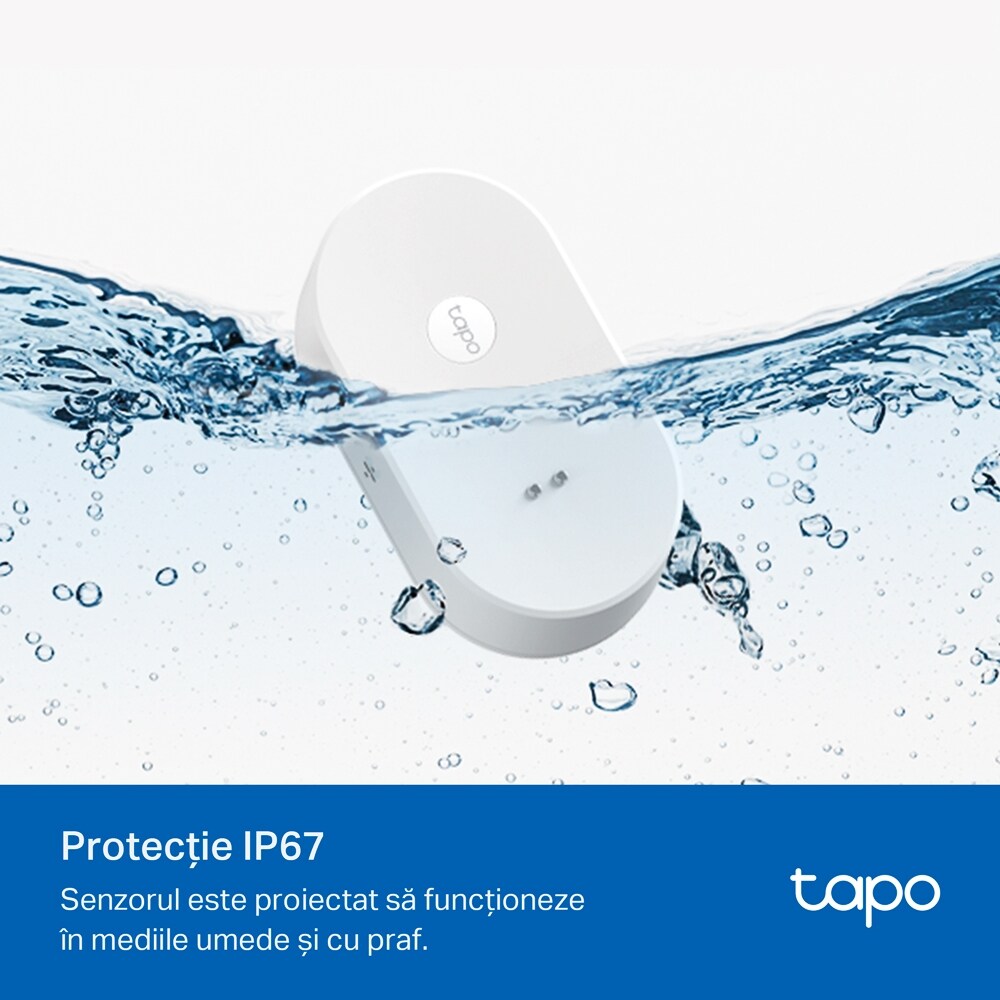 Senzor smart pentru detectarea scurgerilor de apa TP-LINK Tapo T300, IP67, alb
