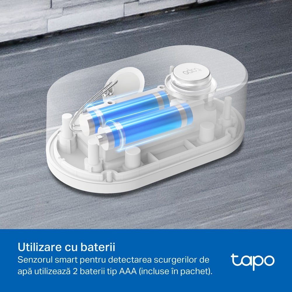 Senzor smart pentru detectarea scurgerilor de apa TP-LINK Tapo T300, IP67, alb