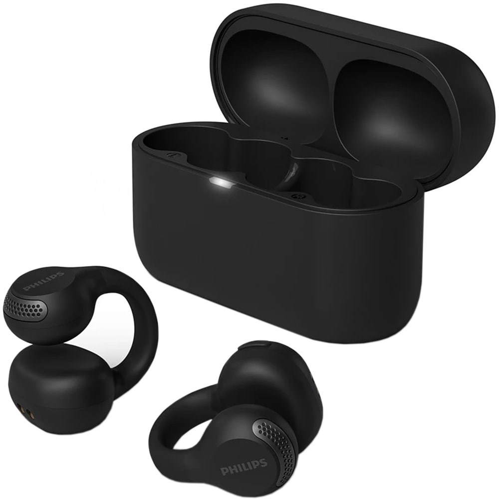 Casti PHILIPS TAQ2000BK/00, True Wireless, Bluetooth, Open-ear, Microfon, negru