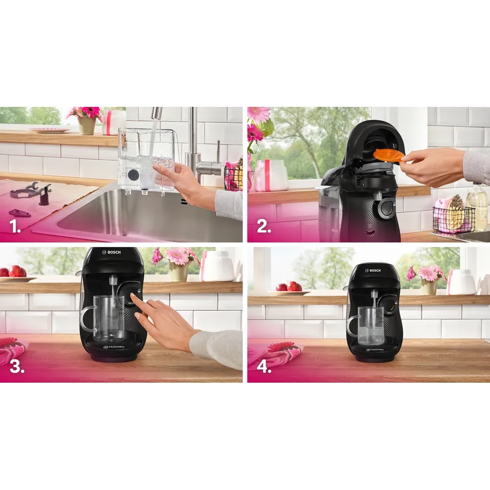 Espressor capsule BOSCH Tassimo Happy Friendly TAS102E, 0.7l, 1400W, negru 