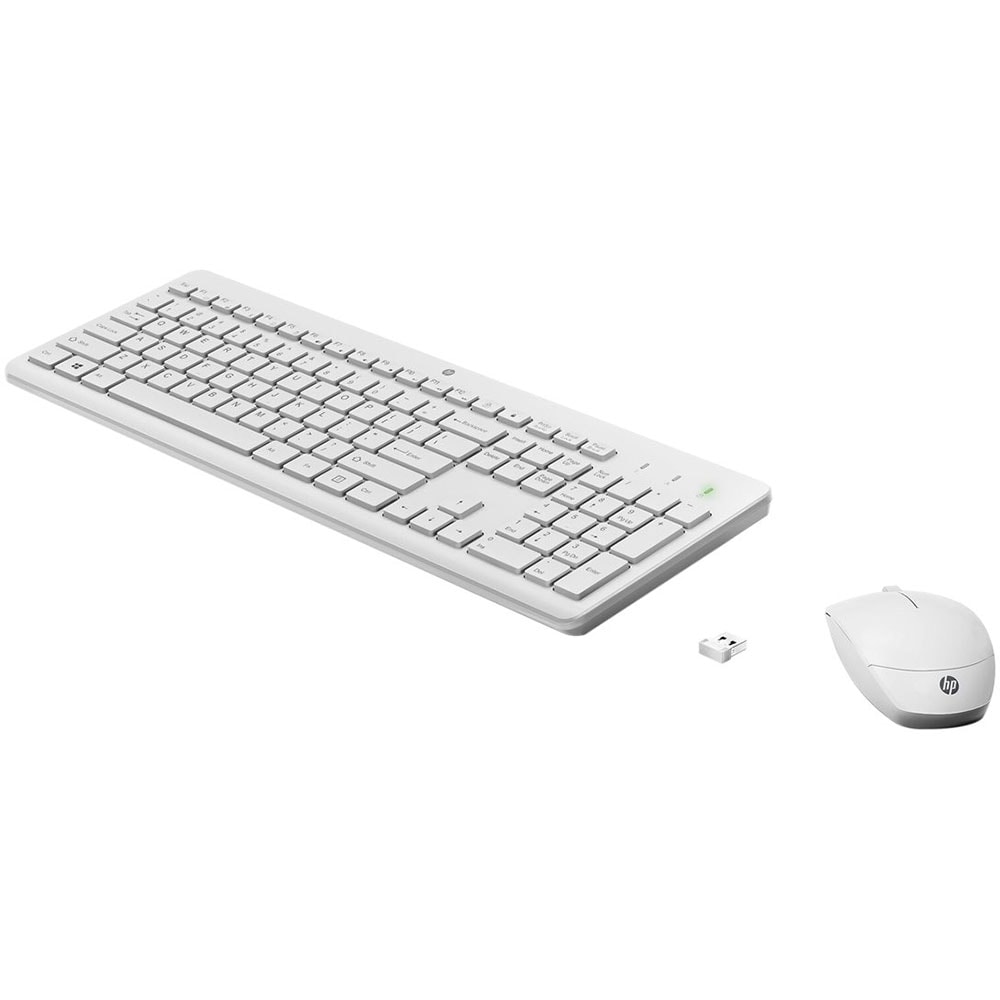 Kit tastatura si mouse Wireless HP 230 (3L1F0AA), USB, alb