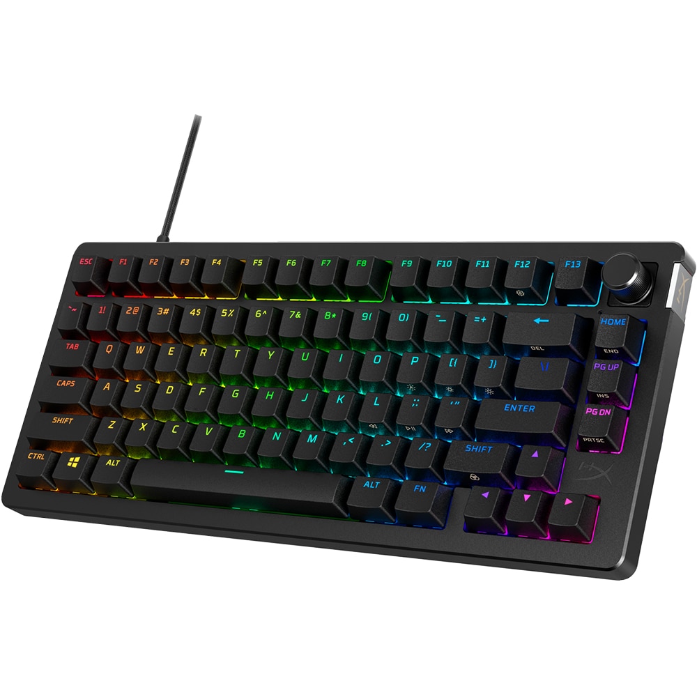 Tastatura Gaming mecanica HyperX Alloy Rise 75, Linear Switch, USB, Layout US INT, negru