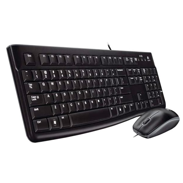 Kit tastatura si mouse cu fir LOGITECH MK120, USB, Layout US INT, negru