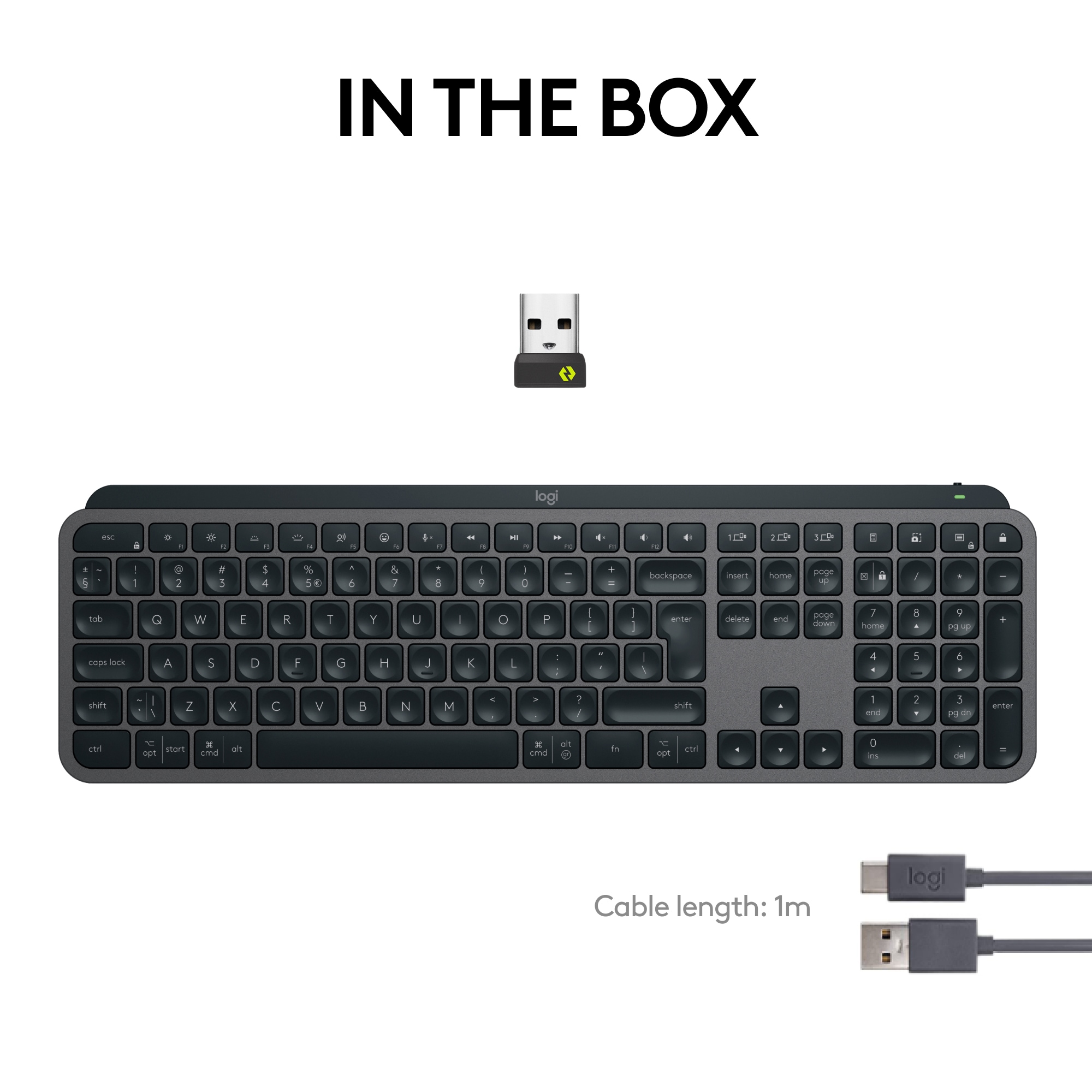 Tastatura Wireless LOGITECH MX Keys S, USB, Bluetooth, US INT, grafit