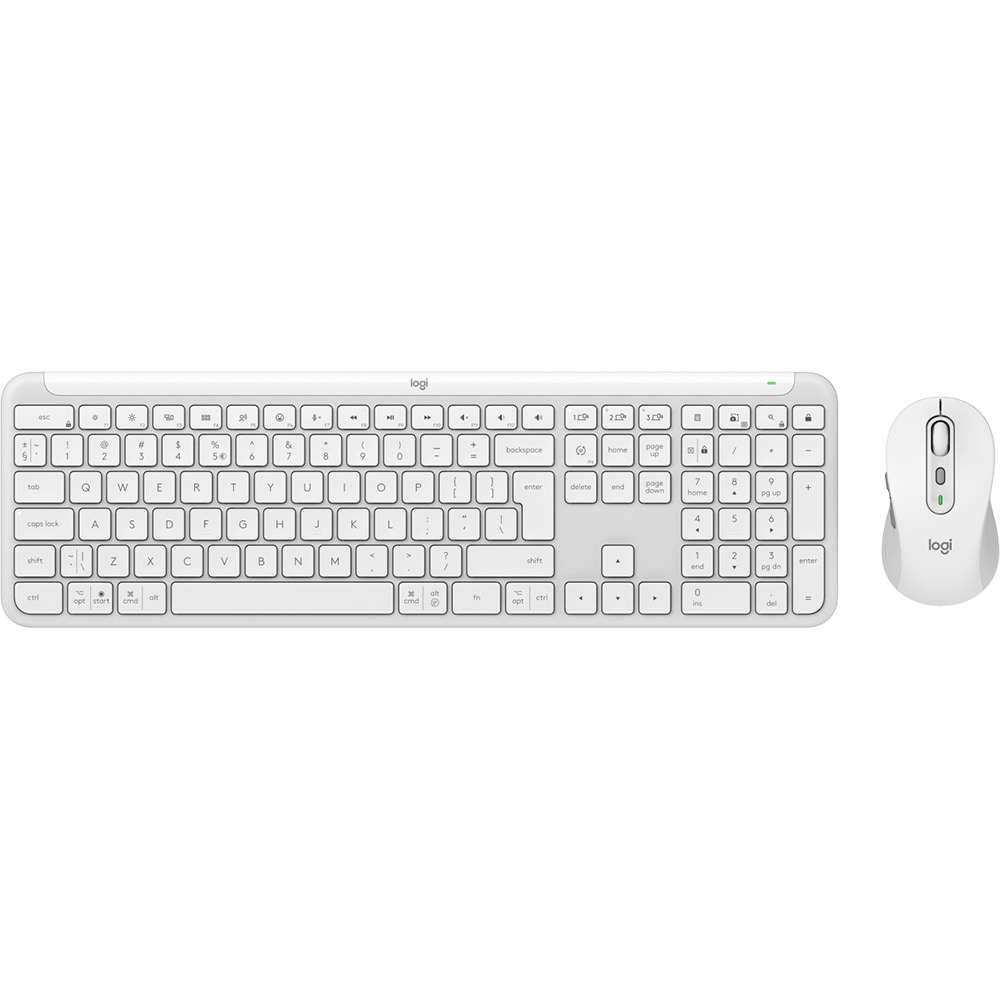 Kit tastatura si mouse Wireless LOGITECH MK950, USB, Bluetooth, US INT, alb