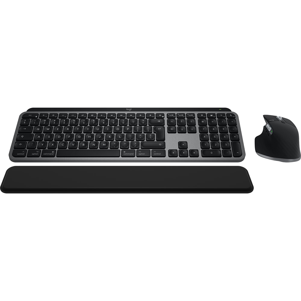 Kit tastatura si mouse Wireless LOGITECH MX KEYS S Combo pentru Mac, USB, Bluetooth, negru