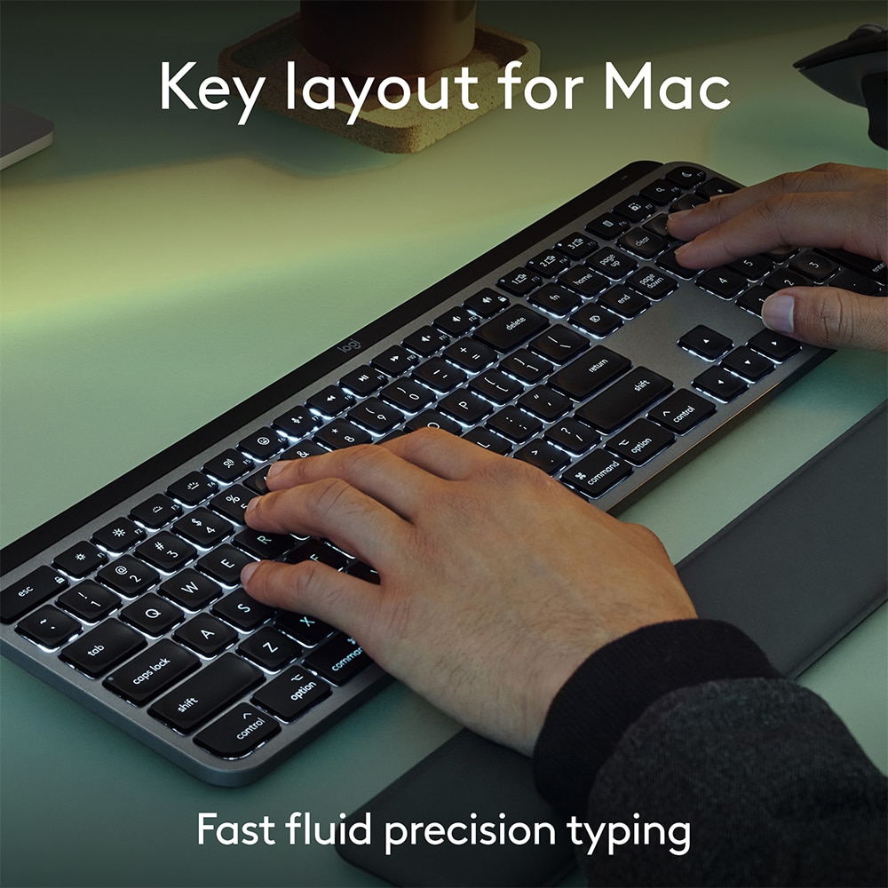Kit tastatura si mouse Wireless LOGITECH MX KEYS S Combo pentru Mac, USB, Bluetooth, negru