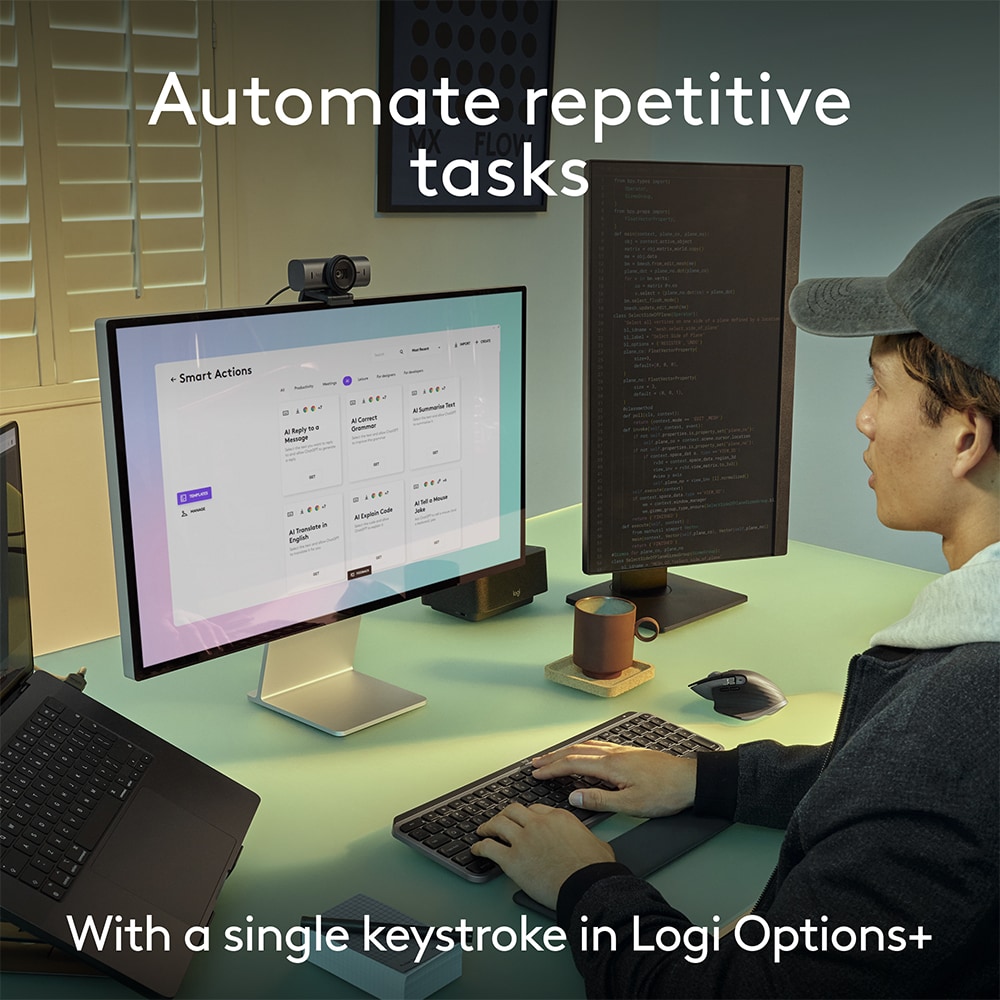 Kit tastatura si mouse Wireless LOGITECH MX KEYS S Combo pentru Mac, USB, Bluetooth, negru