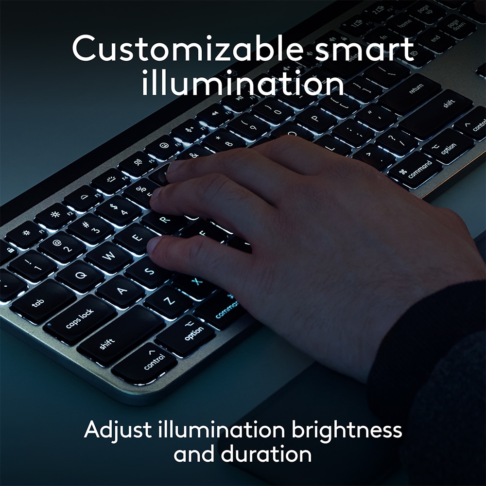Kit tastatura si mouse Wireless LOGITECH MX KEYS S Combo pentru Mac, USB, Bluetooth, negru