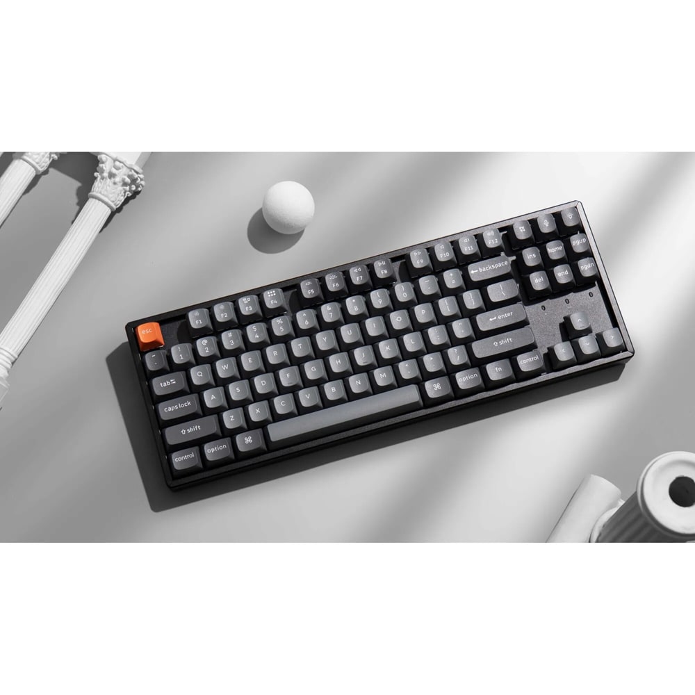Tastatura Gaming Wireless mecanica KEYCHRON K8 MAX QMK, Bluetooth, USB, Layout US, negru