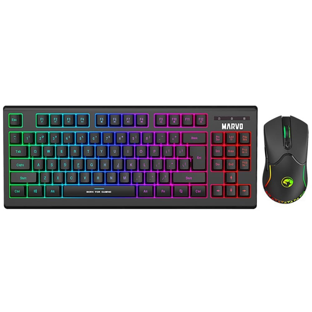 Kit Gaming Wireless tastatura si mouse MARVO KW516, USB, Layout US, negru
