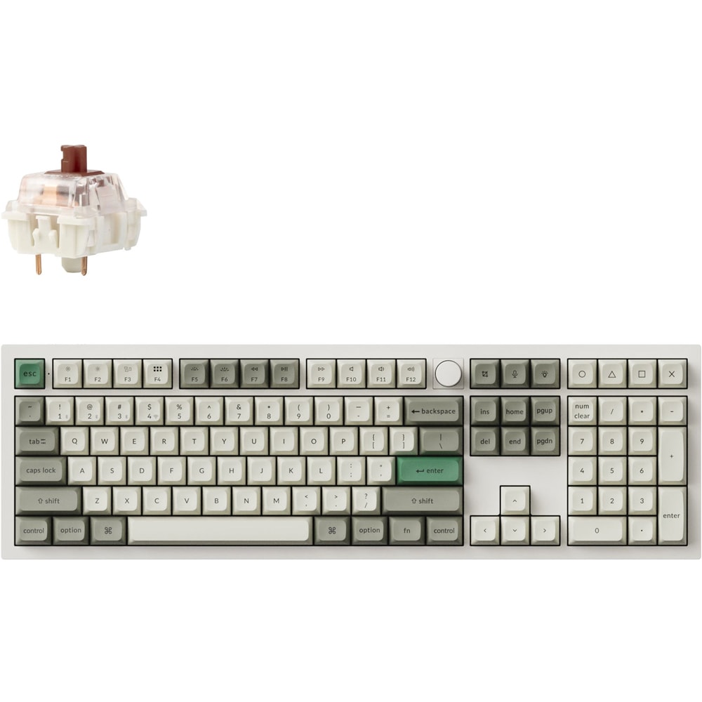 Tastatura Gaming Wireless mecanica KEYCHRON Q6 MAX QMK/VIA Q6M-P2, Bluetooth, USB, Layout US, alb
