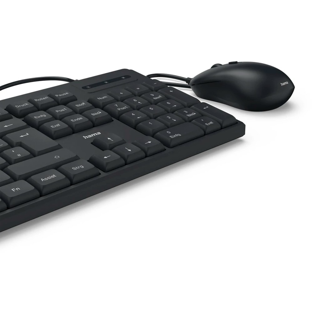 Kit tastatura si mouse HAMA CKM-200, USB, Layout RO, negru