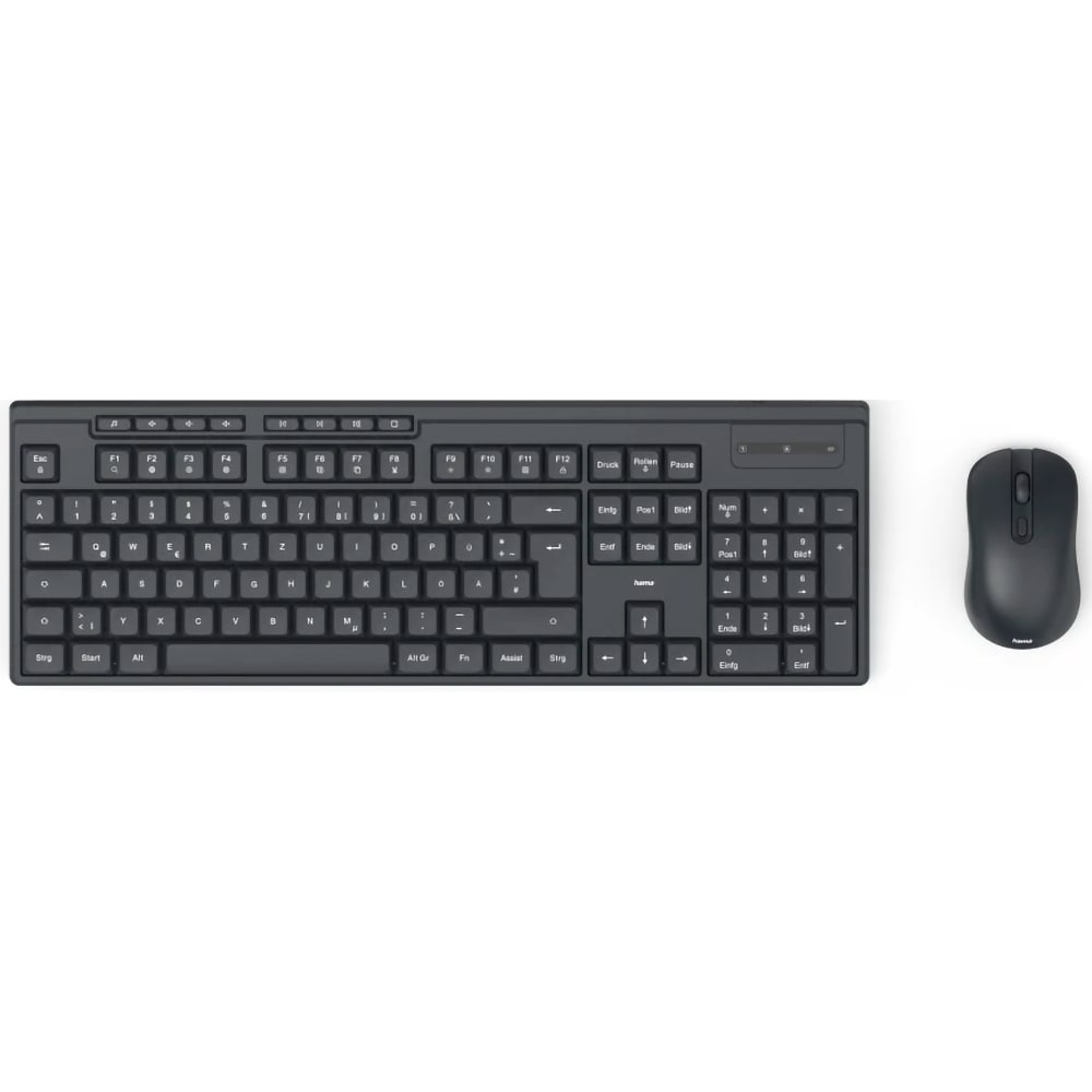 Kit tastatura si mouse Wireless HAMA WKM-200, USB, Layout RO, negru