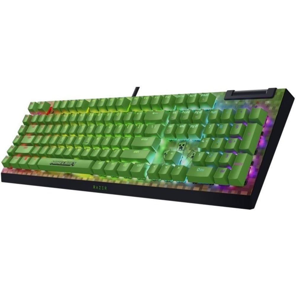 Tastatura Gaming mecanica RAZER BlackWidow V4 X Minecraft Edition, USB, Layout US, negru