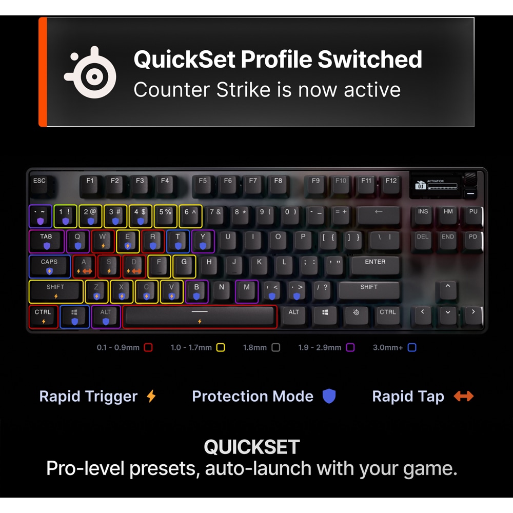 Tastatura Gaming mecanica STEELSERIES Apex Pro TKL Gen 3, USB, Layout US, negru