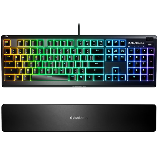 Tastatura Gaming STEELSERIES Apex 3, Whisper-Quiet Switch, USB, negru
