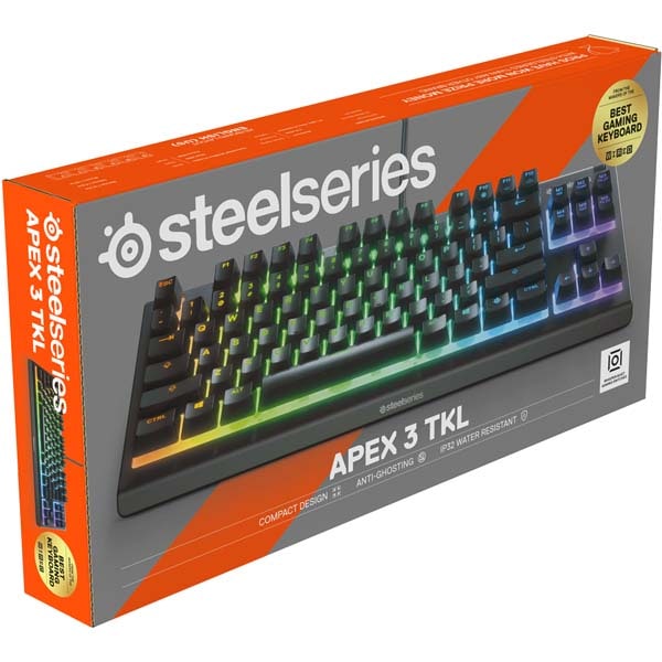 Tastatura Gaming STEELSERIES Apex 3 TKL, Whisper-Quiet Switch, USB, negru