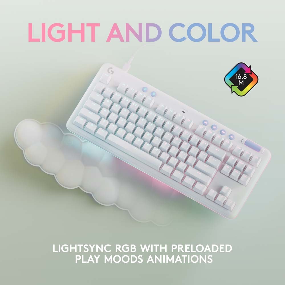 Tastatura Gaming LOGITECH G713 TKL, Switch GX Tactil, USB, Layout US INT, alb