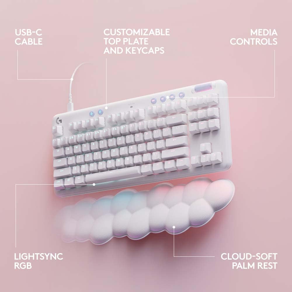 Tastatura Gaming LOGITECH G713 TKL, Switch GX Tactil, USB, Layout US INT, alb