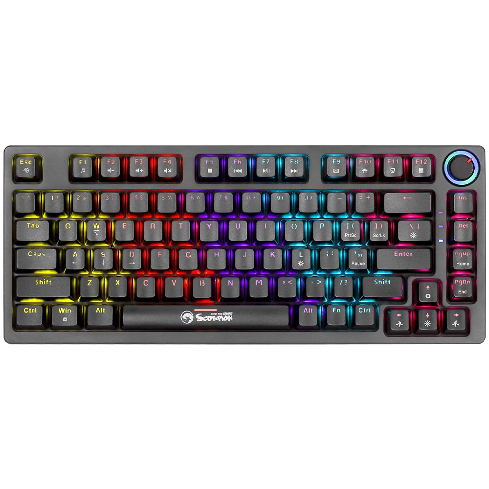 Tastatura Gaming mecanica MARVO KG904 TKL, USB, Layout US, negru