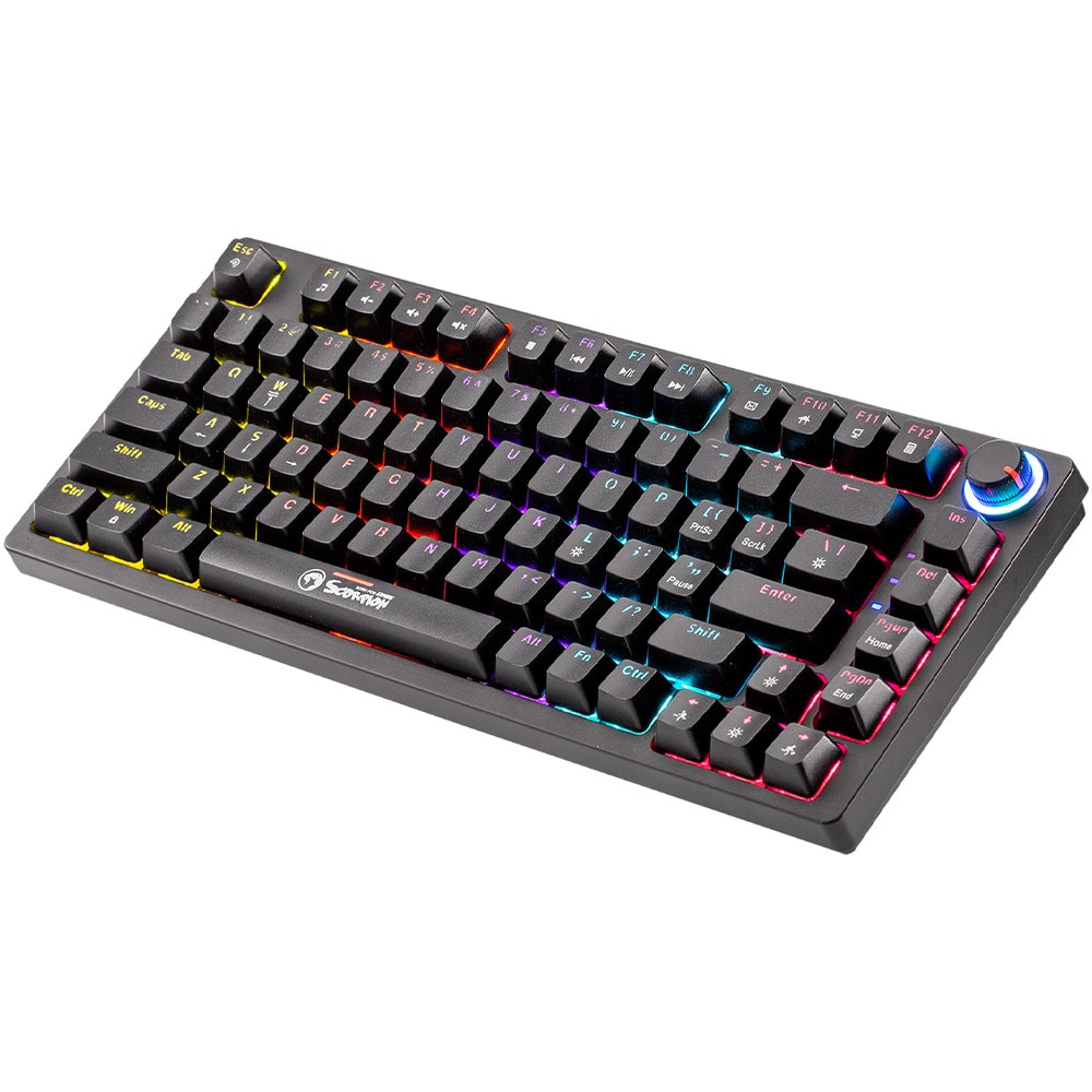 Tastatura Gaming mecanica MARVO KG904 TKL, USB, Layout US, negru