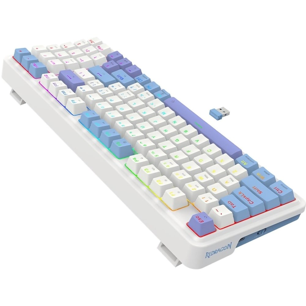 Tastatura gaming mecanica REDRAGON Gloria Pro K664WBP, Bluetooth, Layout US, alb