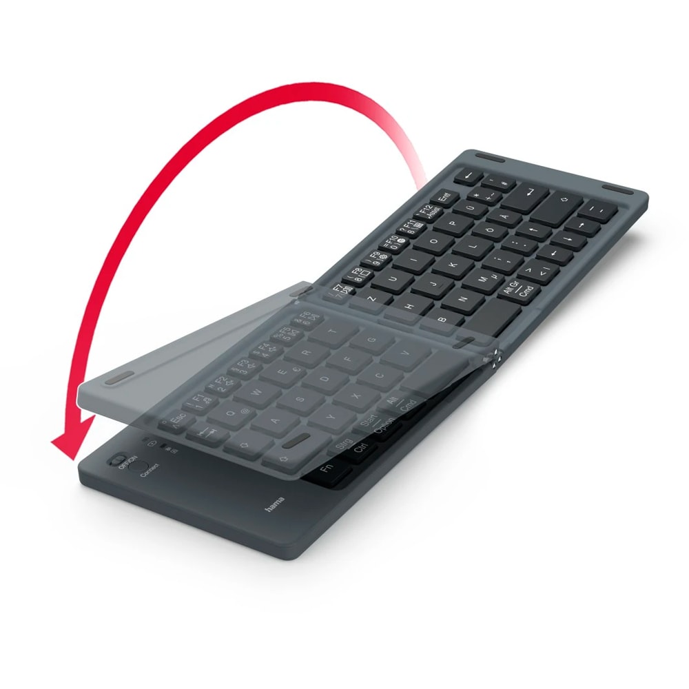 Tastatura Wireless HAMA Travel 450, Bluetooth, Layout DE, negru