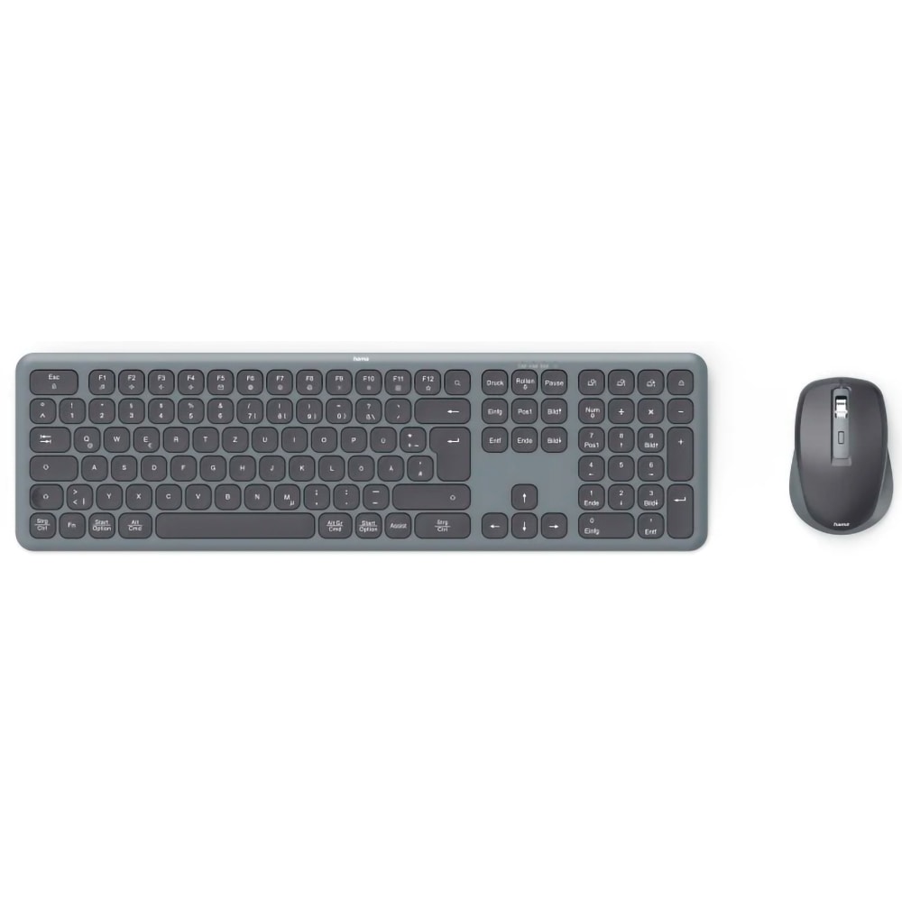 Kit tastatura si mouse Wireless HAMA WKM-550, USB, Bluetooth, Layout US, negru