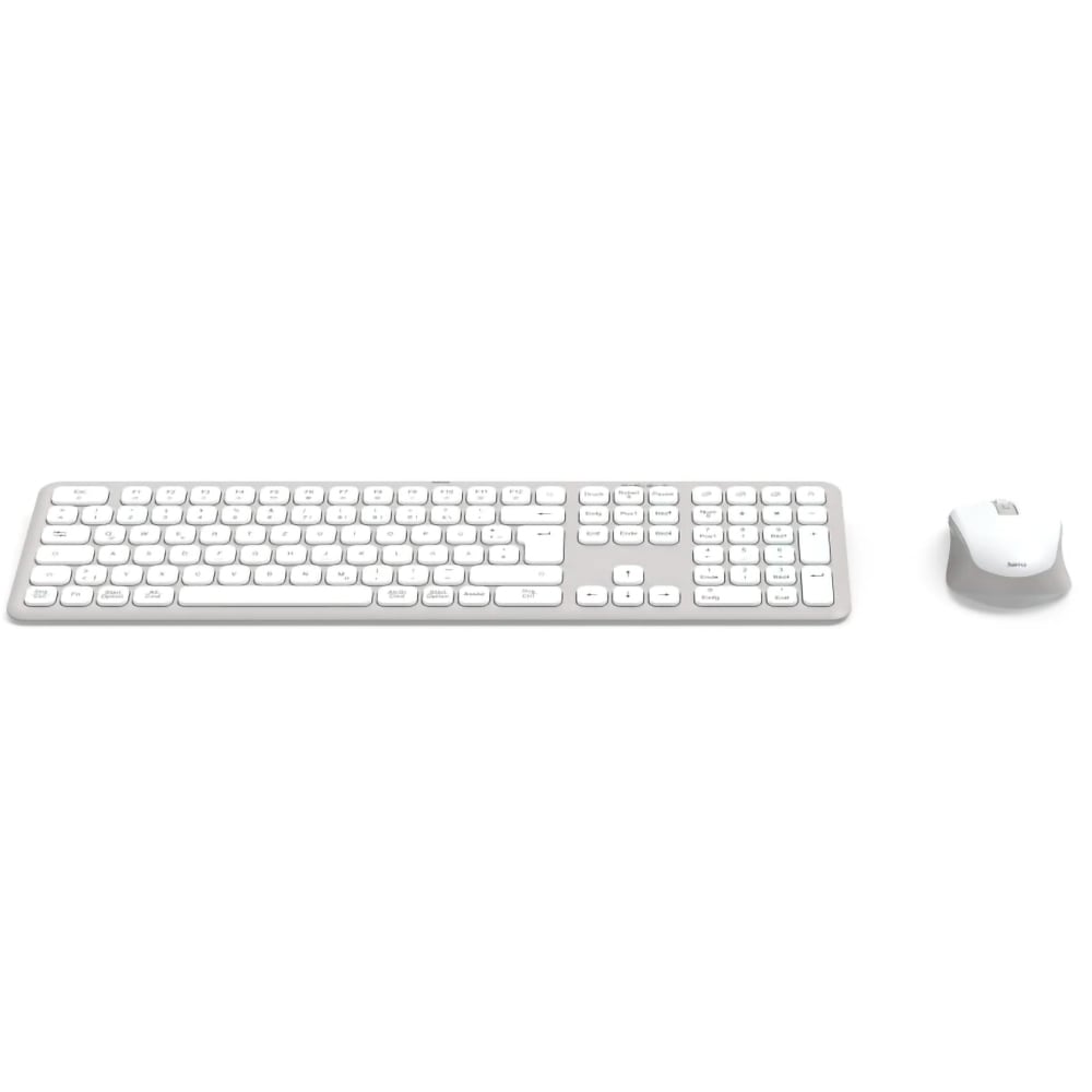 Kit tastatura si mouse Wireless HAMA WKM-550, USB, Bluetooth, Layout US, alb