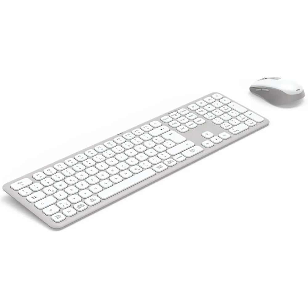 Kit tastatura si mouse Wireless HAMA WKM-550, USB, Bluetooth, Layout US, alb