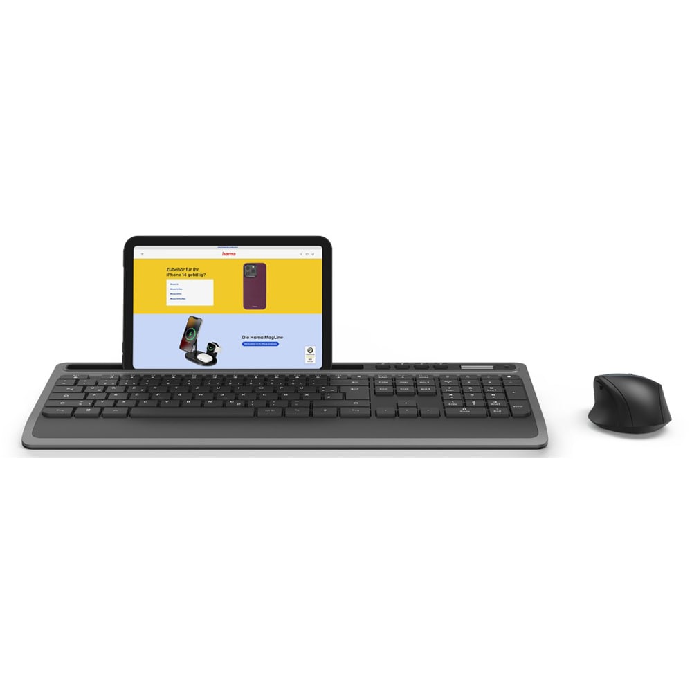Kit tastatura si mouse Wireless HAMA KMW-600, USB, Layout US INT, negru