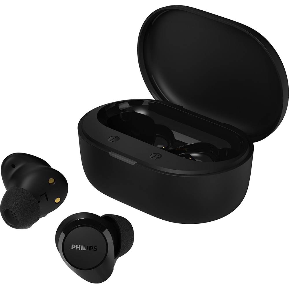 Casti PHILIPS TAT1300BK/00, True Wireless, Bluetooth, In-ear, Microfon, negru