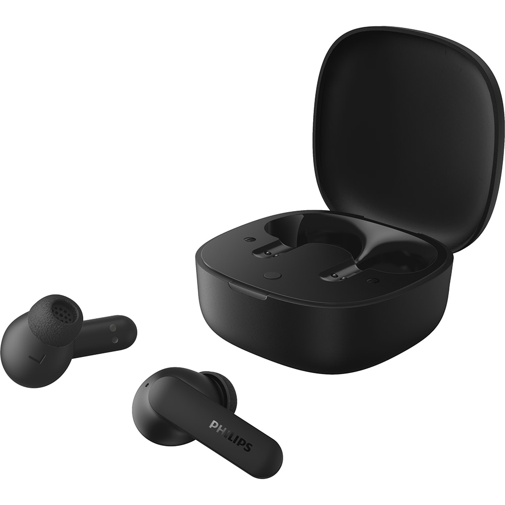 Casti PHILIPS TAT2100BK/00, True Wireless, Bluetooth, In-ear, Microfon, negru