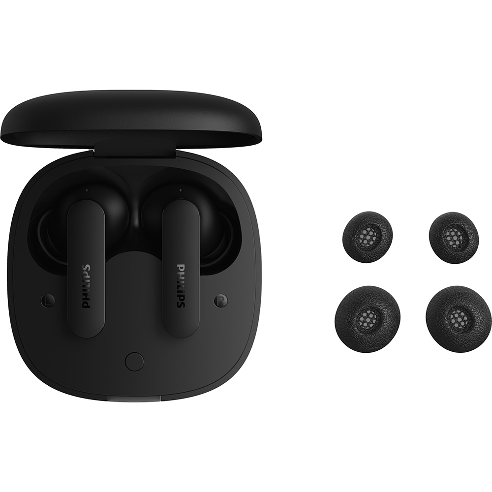 Casti PHILIPS TAT2100BK/00, True Wireless, Bluetooth, In-ear, Microfon, negru