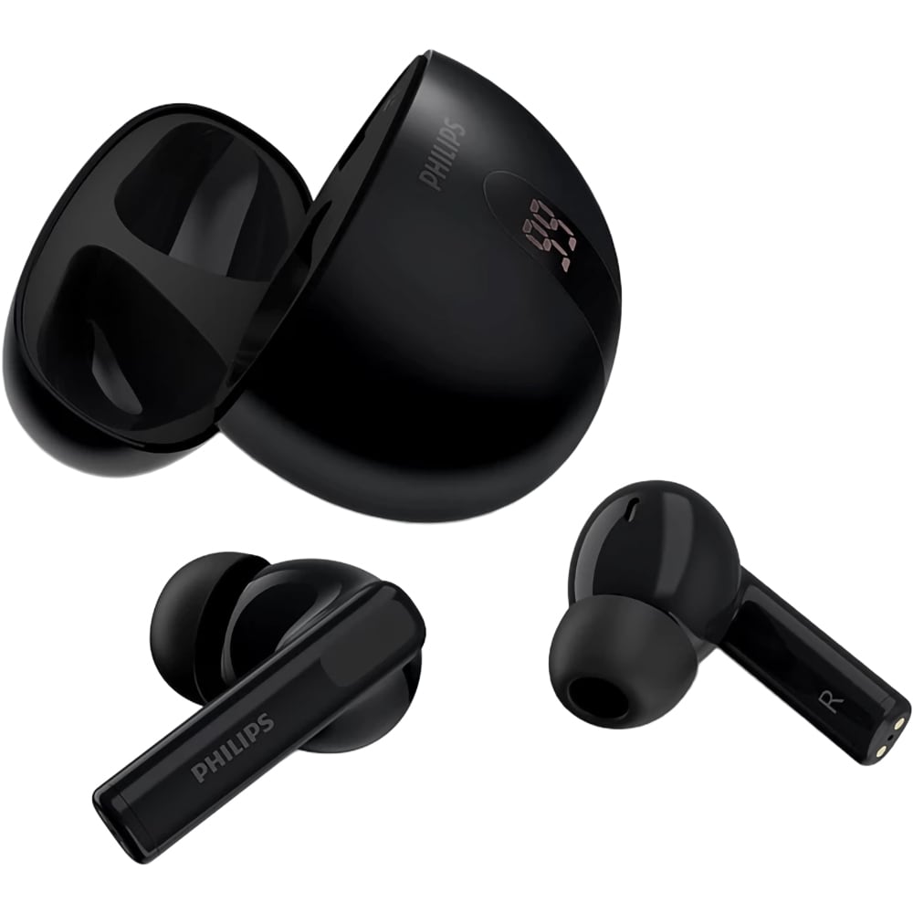 Casti PHILIPS TAT2520BK/00, True Wireless, Bluetooth, In-ear, Microfon, Noise Cancelling, negru