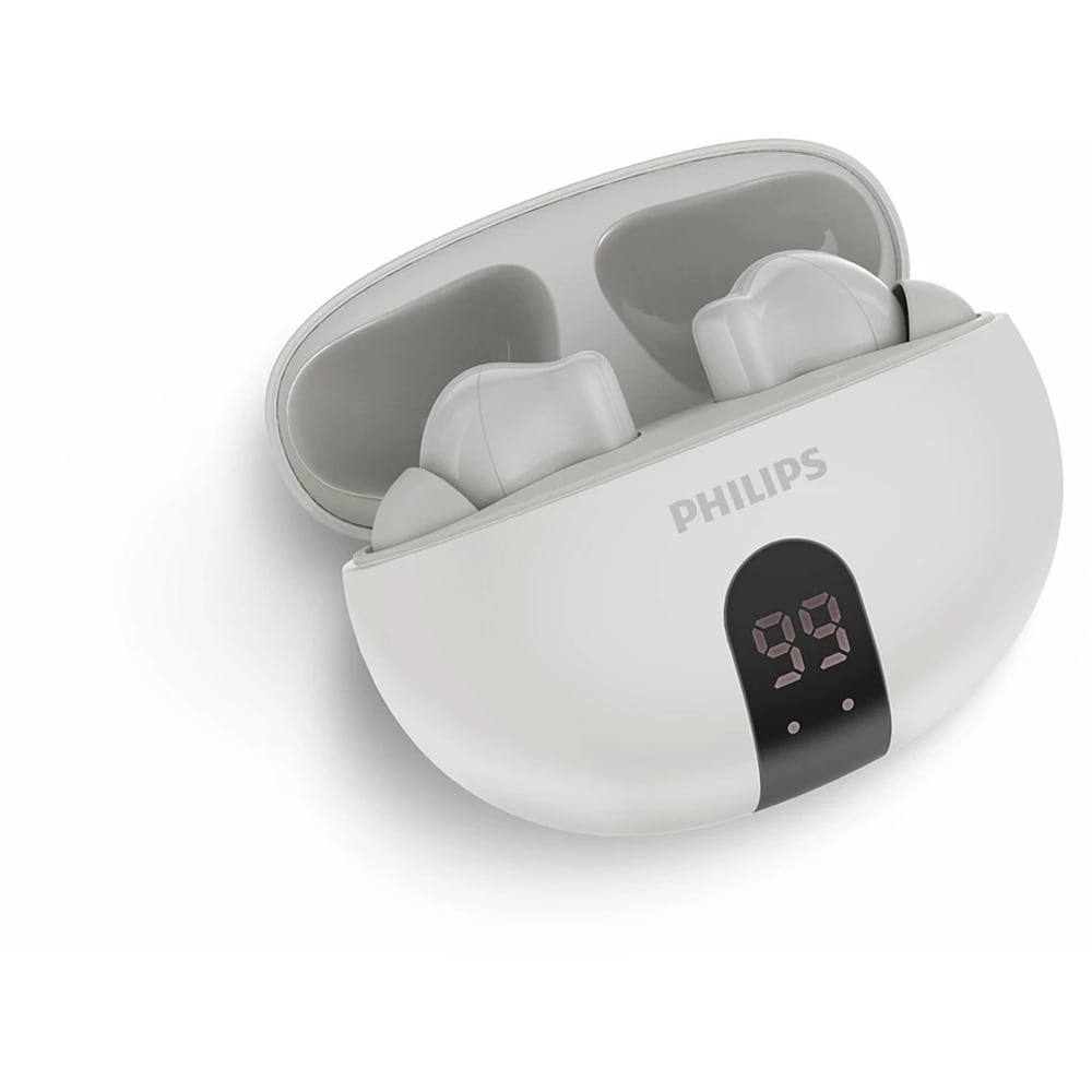 Casti PHILIPS TAT2520WT/00, True Wireless, Bluetooth, In-ear, Microfon, Noise Cancelling, alb