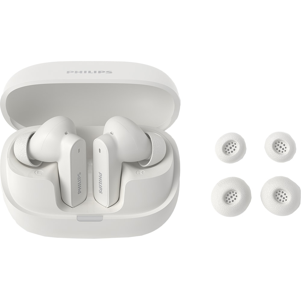 Casti PHILIPS TAT3000WT/00, True Wireless, Bluetooth, In-ear, ANC, Microfon, alb