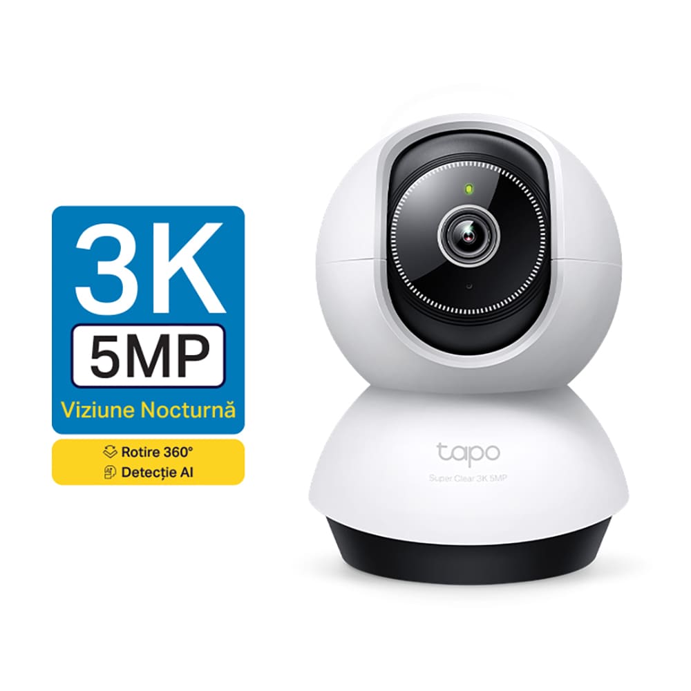 Camera IP Wireless TAPO TC74, 3K, 5MP, IR, Night Vision, alb