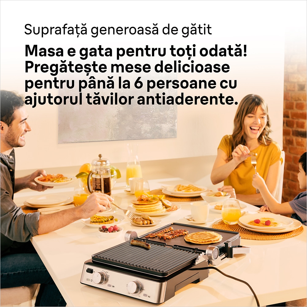 Gratar electric BRAUN MultiGrill CG7020, 2000W, argintiu-negru 