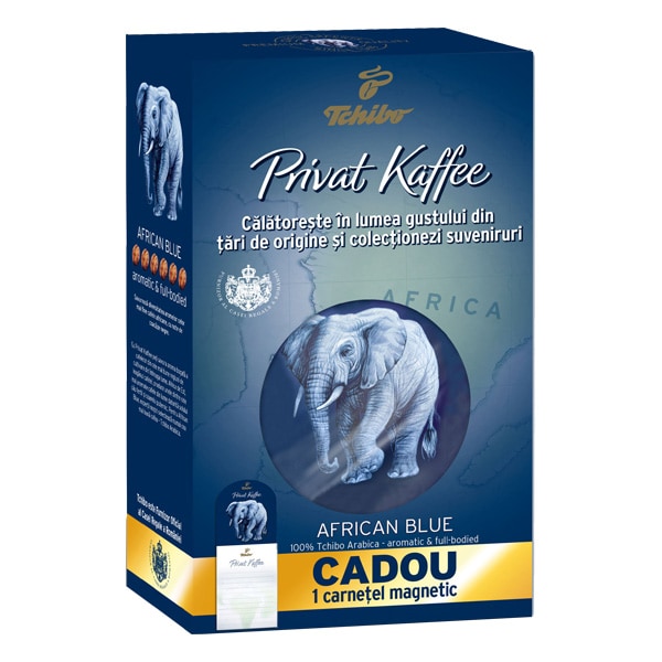 Cafea macinata TCHIBO Privat Kaffee African Blue, 250g + Carnetel magnetic