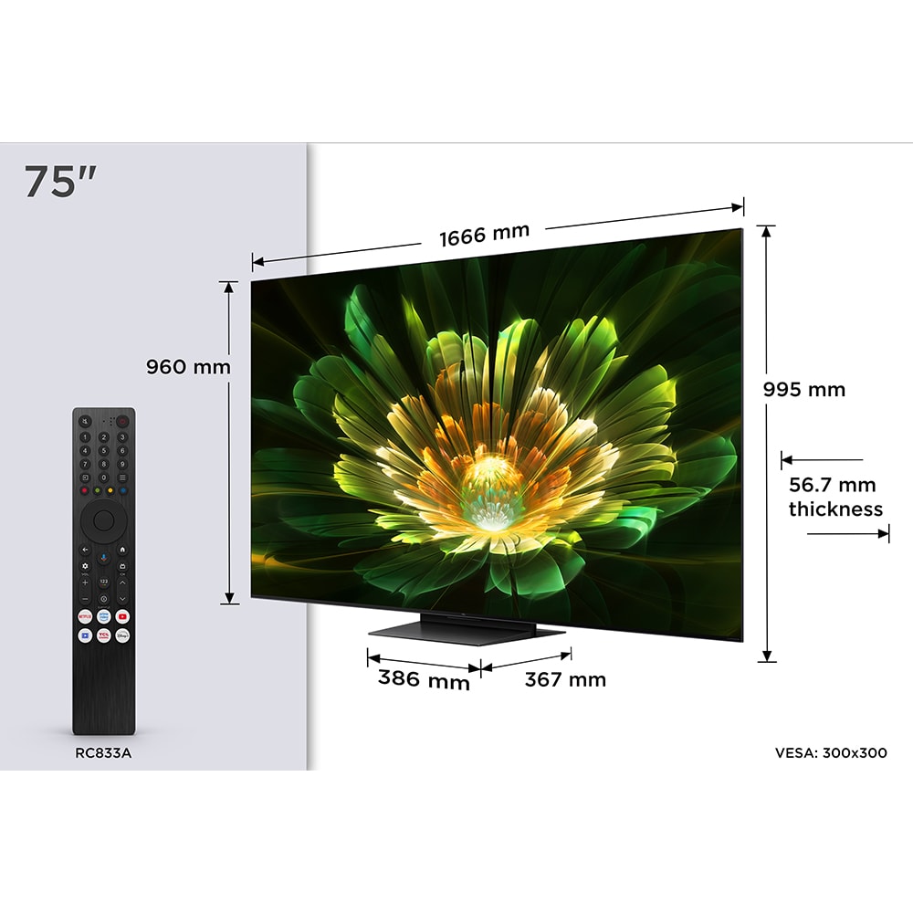 Televizor MiniLed Smart TCL 75C79K, Ultra HD 4K, HDR, 189cm