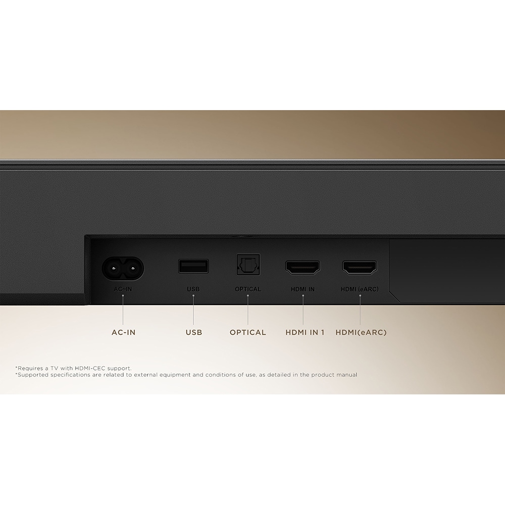 Soundbar TCL Q65H, 5.1, 580W, Bluetooth, Dolby Digital Plus, Subwoofer Wireless, negru