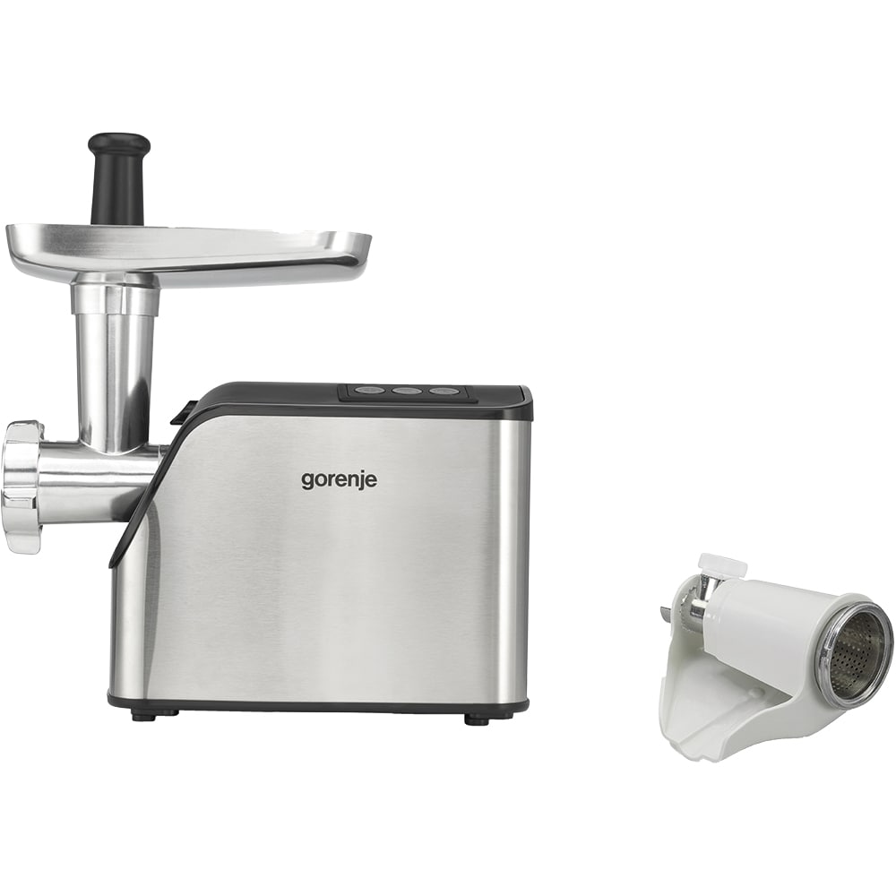 Masina de tocat carne GORENJE MG2202SXE, 2.2kg/min, 2200W, accesoriu carnati/biscuiti/suc de rosii, argintiu-negru