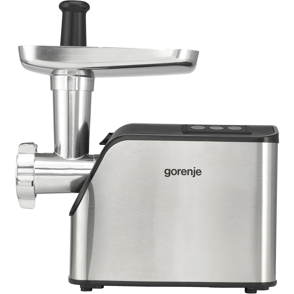 Masina de tocat carne GORENJE MG2202SXE, 2.2kg/min, 2200W, accesoriu carnati/biscuiti/suc de rosii, argintiu-negru