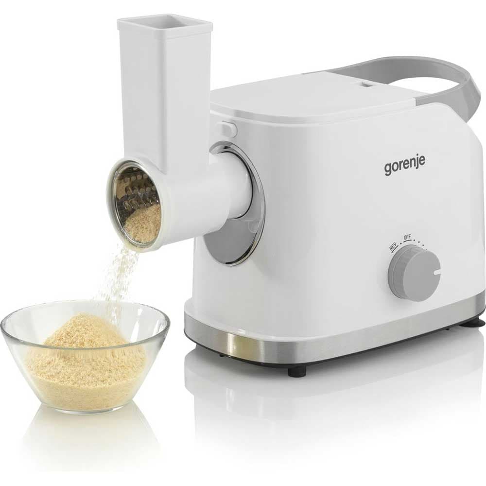 Masina de tocat carne GORENJE MG1802SJW, 2.1kg/min, 1800W, accesoriu feliere/razuire/suc de rosii, alb-argintiu