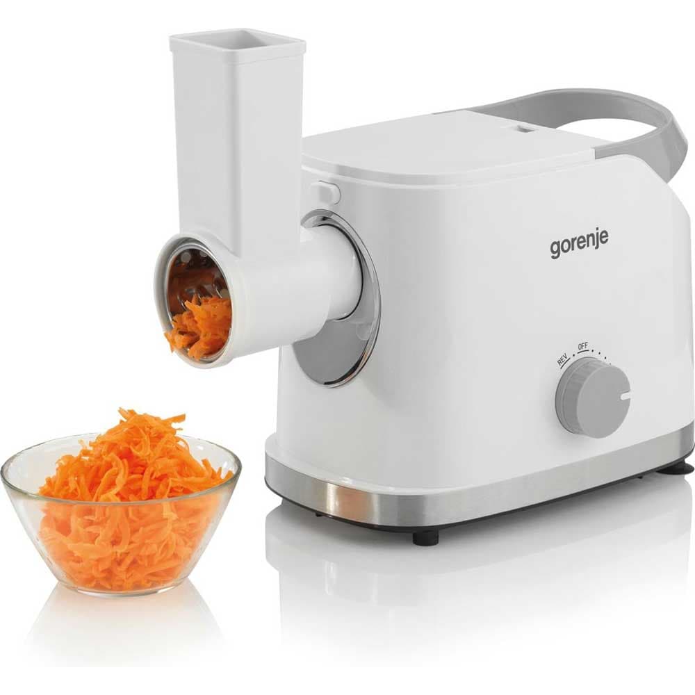 Masina de tocat carne GORENJE MG1802SJW, 2.1kg/min, 1800W, accesoriu feliere/razuire/suc de rosii, alb-argintiu